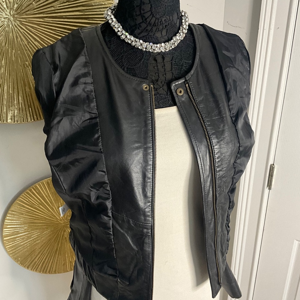 * Halogen Leather Motorcycle Jacket * - image 6